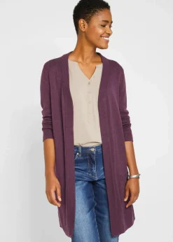 bonprix Strickmode|Pullover & Strickjacken^Longstrickjacke, Langarm holunderbeere
