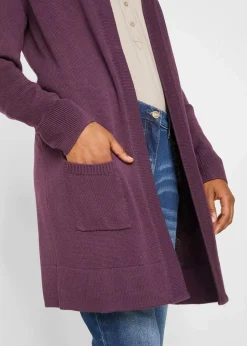 bonprix Strickmode|Pullover & Strickjacken^Longstrickjacke, Langarm holunderbeere