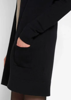 bonprix Strickmode|Pullover & Strickjacken^Longstrickjacke, Langarm schwarz