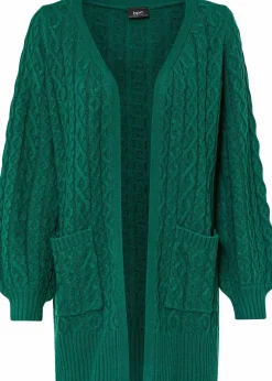 bonprix Bekleidung·Umstandsmode|Bekleidung·Jeans^Longstrickjacke mit Ballonärmeln brillantgrün