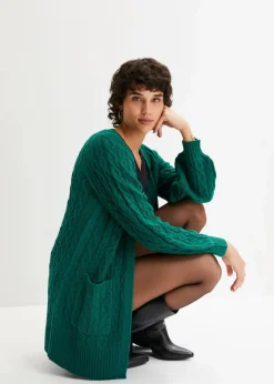 bonprix Bekleidung·Umstandsmode|Bekleidung·Jeans^Longstrickjacke mit Ballonärmeln brillantgrün