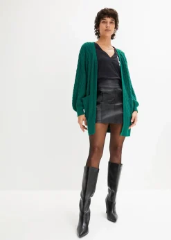 bonprix Bekleidung·Umstandsmode|Bekleidung·Jeans^Longstrickjacke mit Ballonärmeln brillantgrün