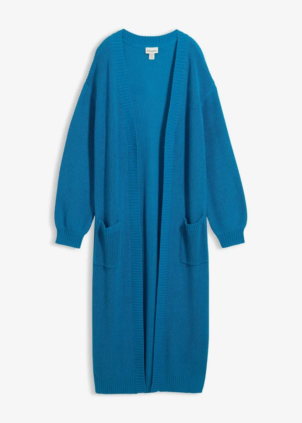 bonprix Bekleidung·Umstandsmode|Strickmode^Longstrickjacke mit überschnittener Schulter atlantiktürkis