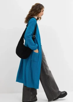bonprix Bekleidung·Umstandsmode|Strickmode^Longstrickjacke mit überschnittener Schulter atlantiktürkis