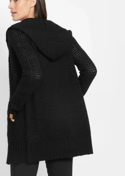 bonprix Bekleidung·Umstandsmode|Bekleidung·Jeans^Longstrickjacke mit Kapuze schwarz