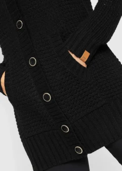 bonprix Bekleidung·Umstandsmode|Bekleidung·Jeans^Longstrickjacke mit Kapuze schwarz