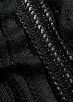 bonprix Strickmode|Pullover & Strickjacken^Longstrickjacke mit Lochmuster schwarz