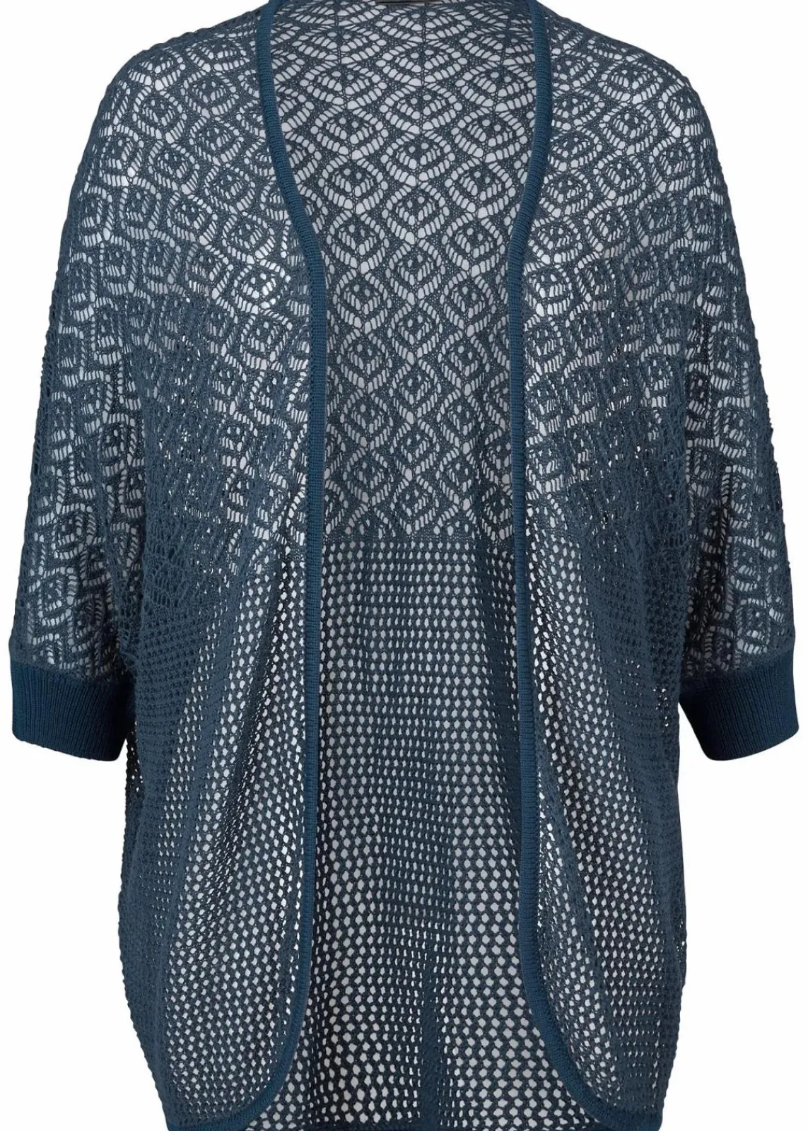 bonprix Pullover & Strickjacken|Strickmode^Longstrickjacke mit Lochmuster dunkelblau
