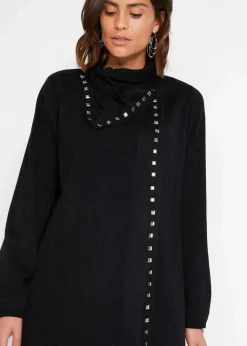 bonprix Bekleidung·Umstandsmode|Bekleidung·Jeans^Longstrickjacke mit Nietendetails schwarz/silber
