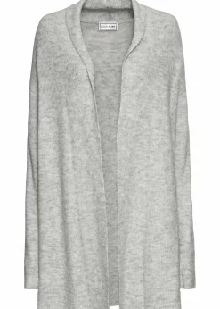 bonprix Bekleidung·Umstandsmode|Bekleidung·Jeans^Longstrickjacke mit Schalkragen hellgrau meliert