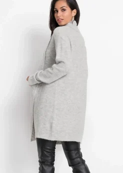 bonprix Bekleidung·Umstandsmode|Bekleidung·Jeans^Longstrickjacke mit Schalkragen hellgrau meliert