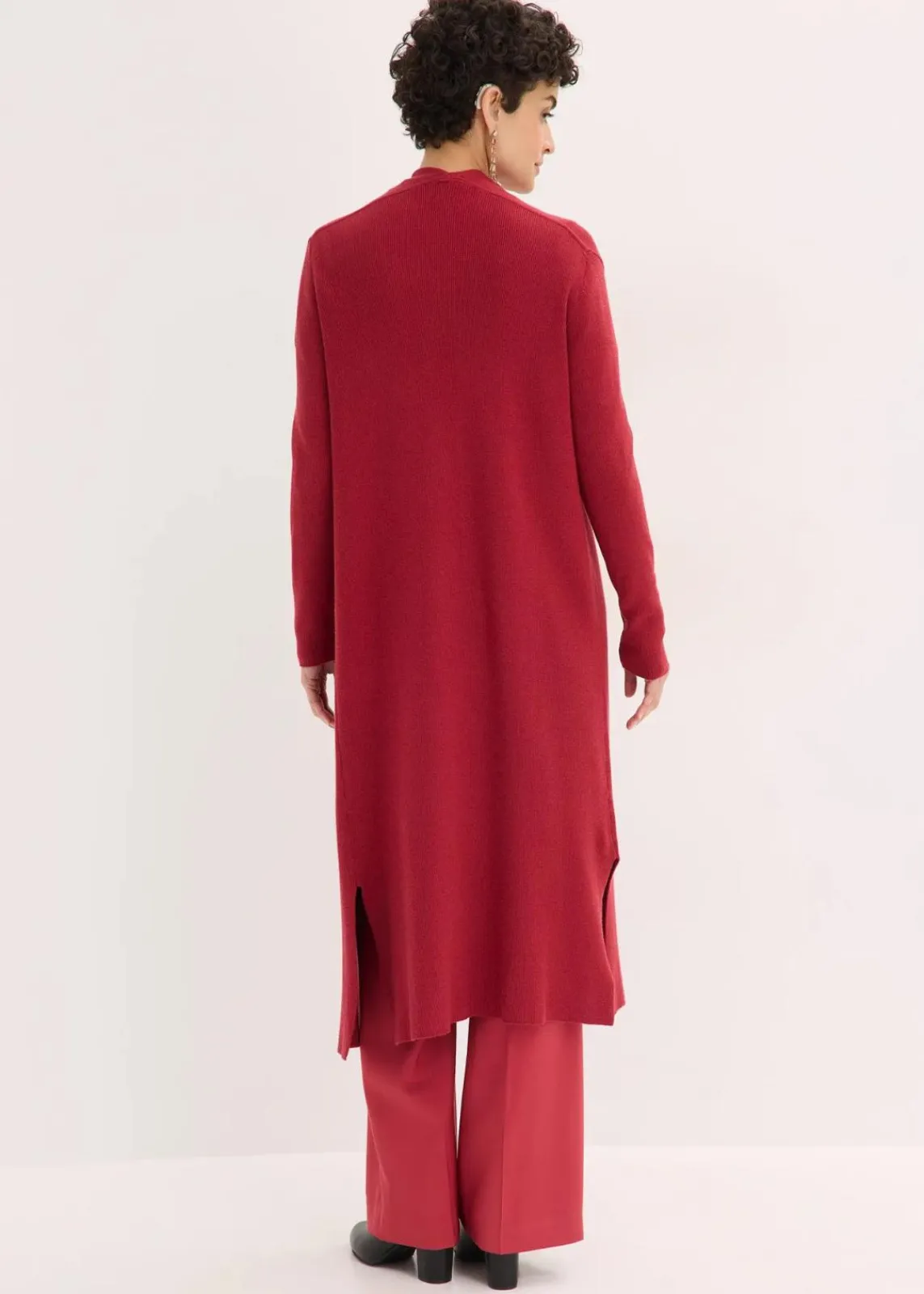 bonprix Bekleidung·Umstandsmode|Pullover & Strickjacken^Longstrickjacke mit Viskose kirschrot