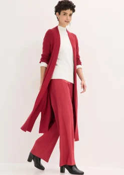 bonprix Bekleidung·Umstandsmode|Pullover & Strickjacken^Longstrickjacke mit Viskose kirschrot