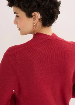 bonprix Bekleidung·Umstandsmode|Pullover & Strickjacken^Longstrickjacke mit Viskose kirschrot