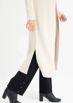 bonprix Pullover & Strickjacken|Strickmode^Longstrickjacke mit Viskose beige meliert