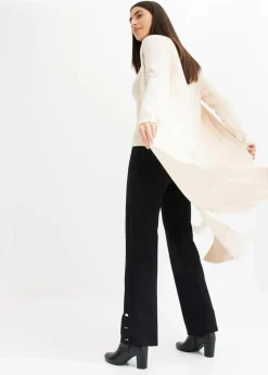 bonprix Pullover & Strickjacken|Strickmode^Longstrickjacke mit Viskose beige meliert