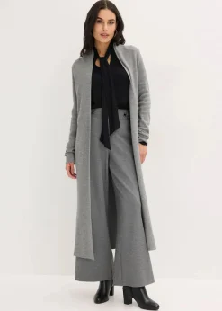 bonprix Bekleidung·Umstandsmode|Pullover & Strickjacken^Longstrickjacke mit Viskose grau meliert