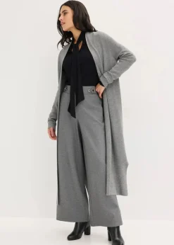 bonprix Bekleidung·Umstandsmode|Pullover & Strickjacken^Longstrickjacke mit Viskose grau meliert