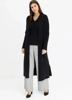 bonprix Pullover & Strickjacken|Strickmode^Longstrickjacke mit Viskose schwarz