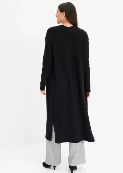 bonprix Pullover & Strickjacken|Strickmode^Longstrickjacke mit Viskose schwarz