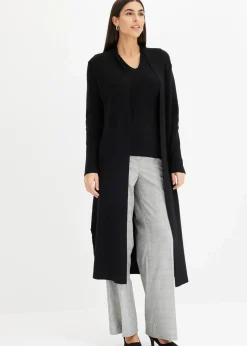 bonprix Pullover & Strickjacken|Strickmode^Longstrickjacke mit Viskose schwarz