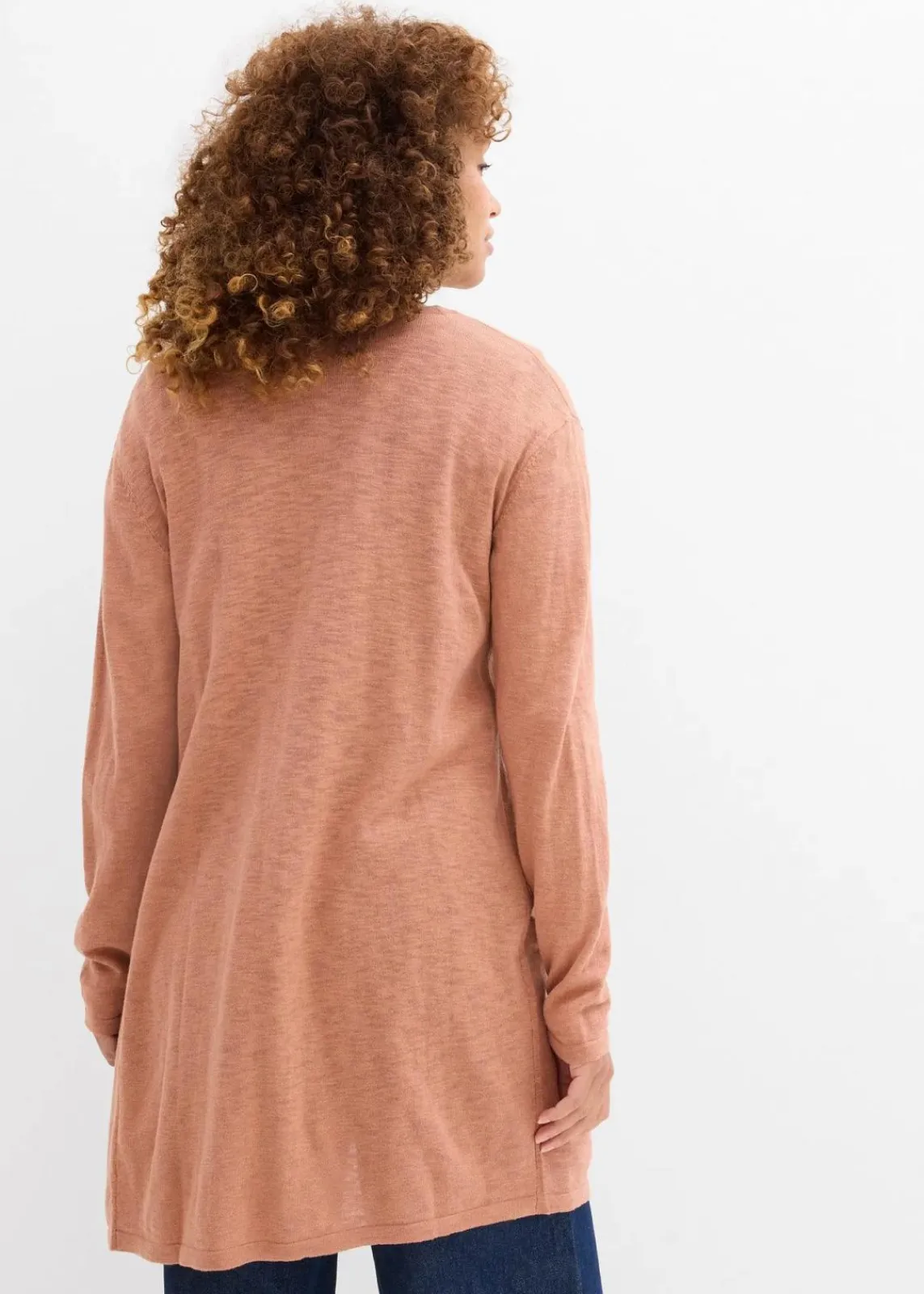 bonprix Bekleidung·Röcke|Bekleidung·Jeans^Longstrickjacke, offen schokosorbet