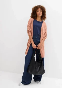 bonprix Bekleidung·Röcke|Bekleidung·Jeans^Longstrickjacke, offen schokosorbet