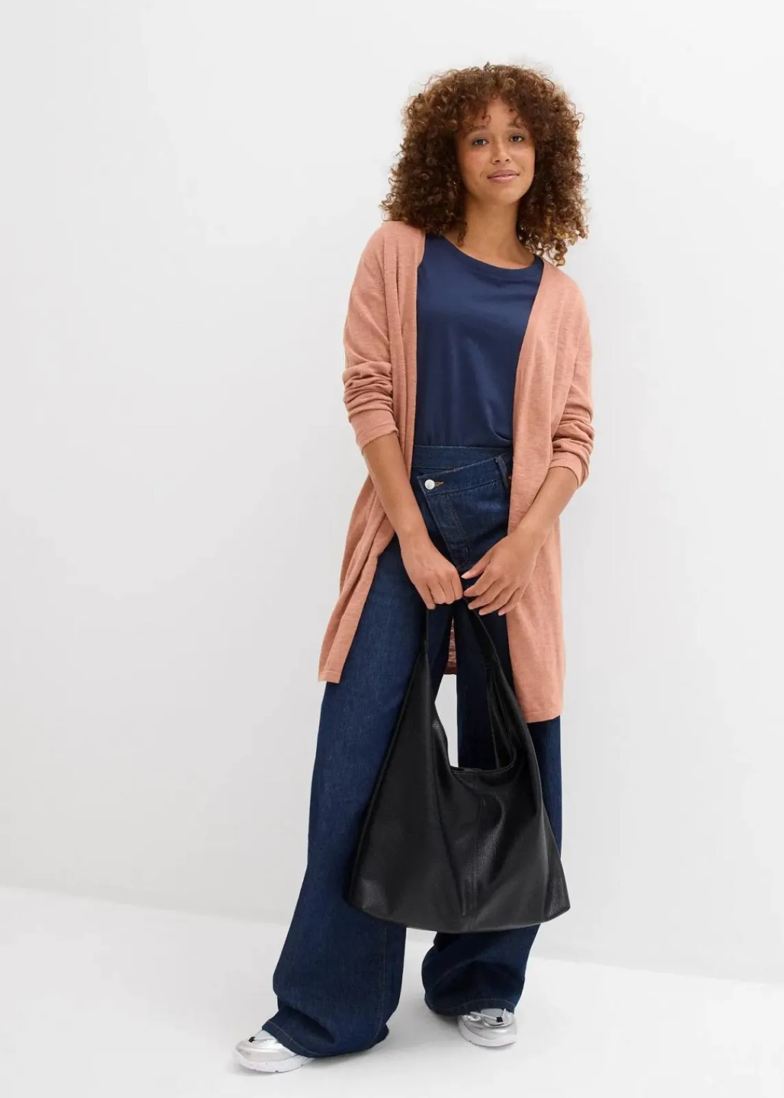 bonprix Bekleidung·Röcke|Bekleidung·Jeans^Longstrickjacke, offen schokosorbet
