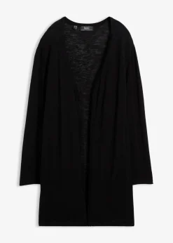 bonprix Bekleidung·Röcke|Bekleidung·Jeans^Longstrickjacke, offen schwarz