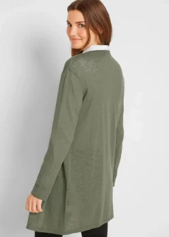 bonprix Strickmode|Bekleidung·Umstandsmode^Longstrickjacke, offen oliv