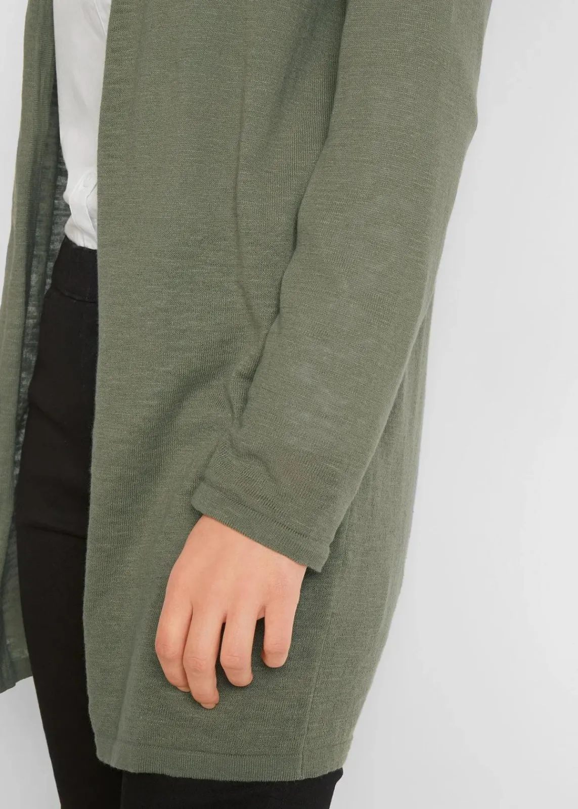 bonprix Strickmode|Bekleidung·Umstandsmode^Longstrickjacke, offen oliv