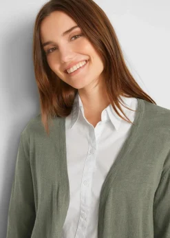 bonprix Strickmode|Bekleidung·Umstandsmode^Longstrickjacke, offen oliv