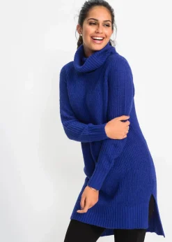bonprix Pullover & Strickjacken|Strickmode^Long-Strickpullover saphirblau