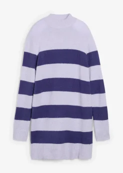bonprix Bekleidung·Umstandsmode|Bekleidung·Röcke^Long-Strickpullover dunkelpazifik/perlviolett gestreift