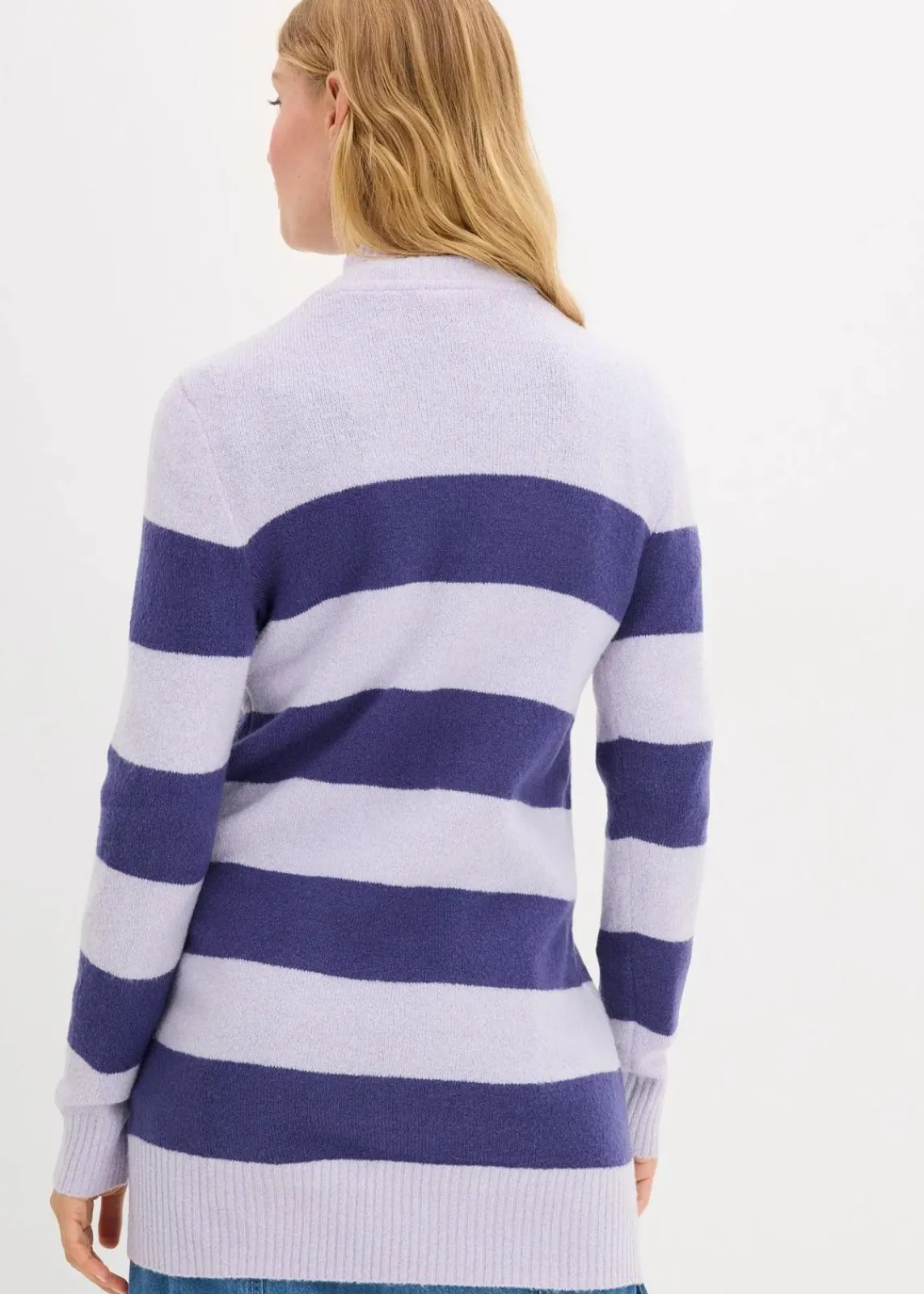 bonprix Bekleidung·Umstandsmode|Bekleidung·Röcke^Long-Strickpullover dunkelpazifik/perlviolett gestreift
