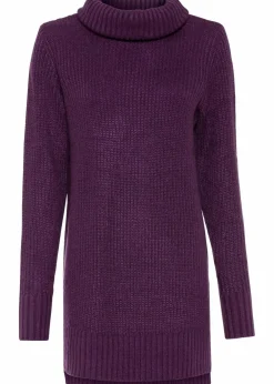 bonprix Strickmode|Pullover & Strickjacken^Long-Strickpullover dunkellila