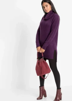 bonprix Strickmode|Pullover & Strickjacken^Long-Strickpullover dunkellila