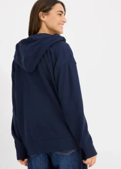 bonprix Sweat|Basics^Long-Sweatjacke dunkelblau