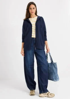 bonprix Sweat|Basics^Long-Sweatjacke dunkelblau