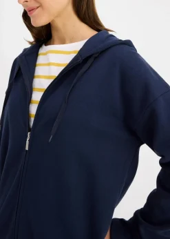 bonprix Sweat|Basics^Long-Sweatjacke dunkelblau