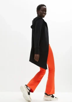 bonprix Bekleidung·Blusen & Tuniken|Nachhaltigere Materialien^Long-Sweatjacke schwarz