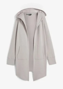 bonprix Sweat|Nachhaltigere Materialien^Long-Sweatjacke hellgrau