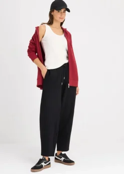 bonprix Sweat|Basics^Long-Sweatjacke pflaumenrot