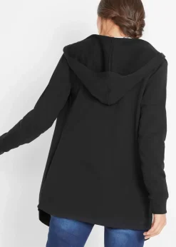 bonprix Bekleidung·Blusen & Tuniken|Sweat^Long-Sweatjacke aus Baumwoll-Mix schwarz