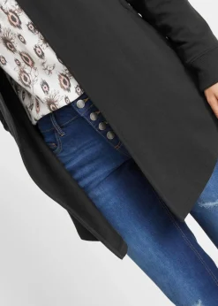 bonprix Bekleidung·Blusen & Tuniken|Sweat^Long-Sweatjacke aus Baumwoll-Mix schwarz