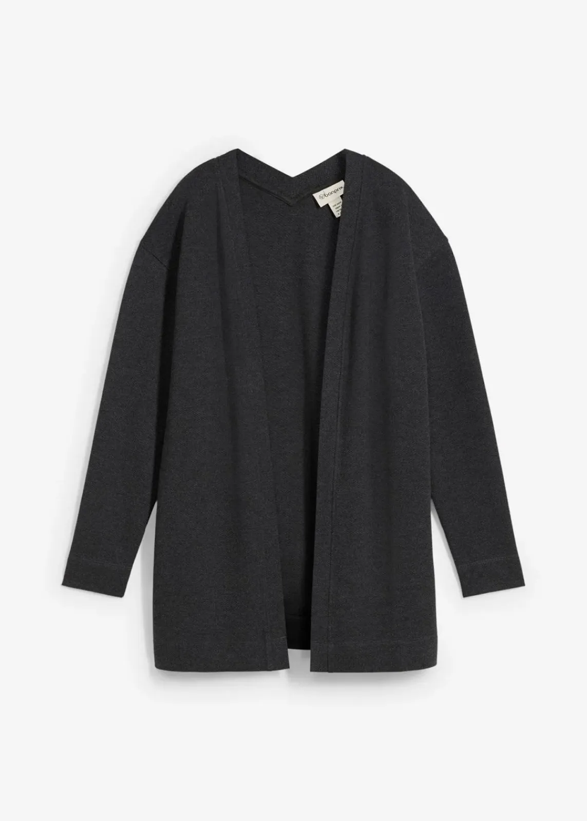 bonprix Bekleidung·Blusen & Tuniken|Sweat^Long-Sweatjacke aus weichem Baumwoll-Mix anthrazit meliert