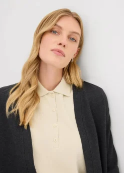 bonprix Bekleidung·Blusen & Tuniken|Sweat^Long-Sweatjacke aus weichem Baumwoll-Mix anthrazit meliert