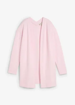 bonprix Sweat|Bekleidung·Blusen & Tuniken^Long-Sweatjacke aus weichem Baumwoll-Mix puderflieder