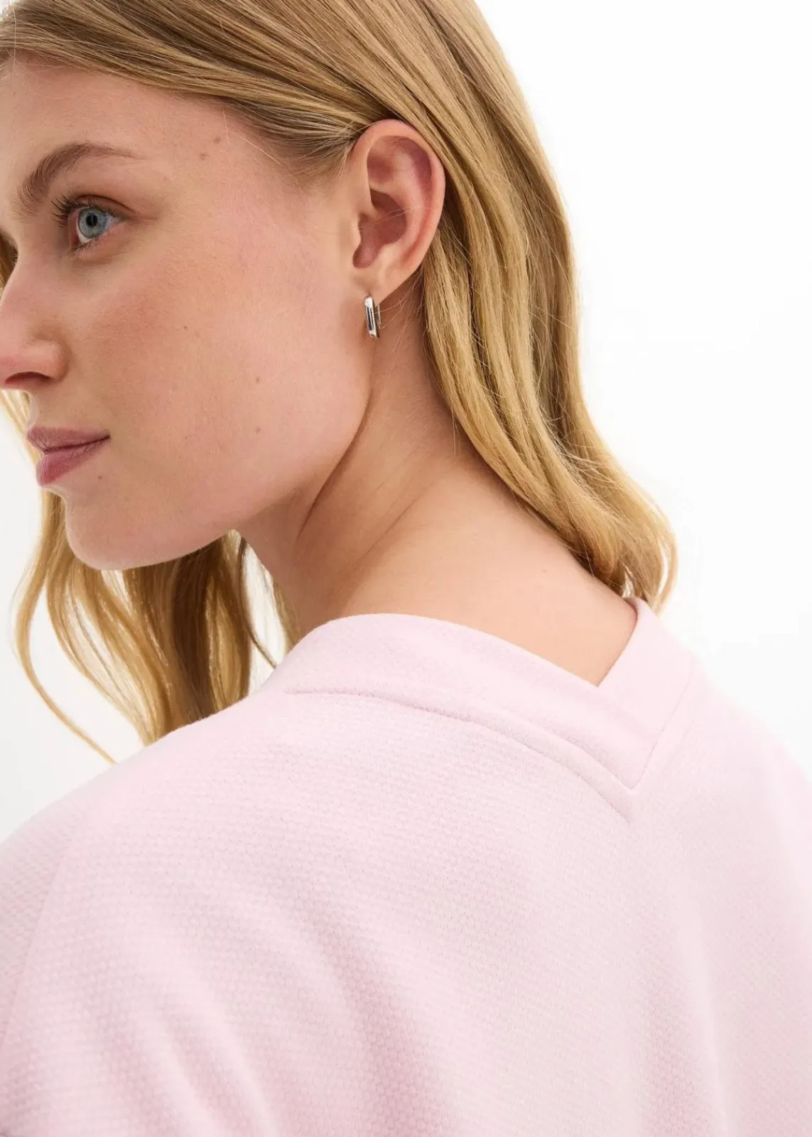 bonprix Sweat|Bekleidung·Blusen & Tuniken^Long-Sweatjacke aus weichem Baumwoll-Mix puderflieder