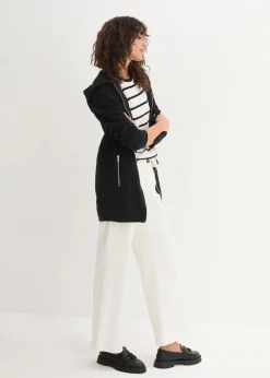 bonprix Bekleidung·Blusen & Tuniken|Sweat^Long-Sweatjacke mit Reißverschlusstaschen schwarz